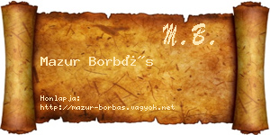 Mazur Borbás névjegykártya